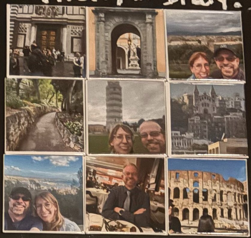Travel photo magnets from Italy